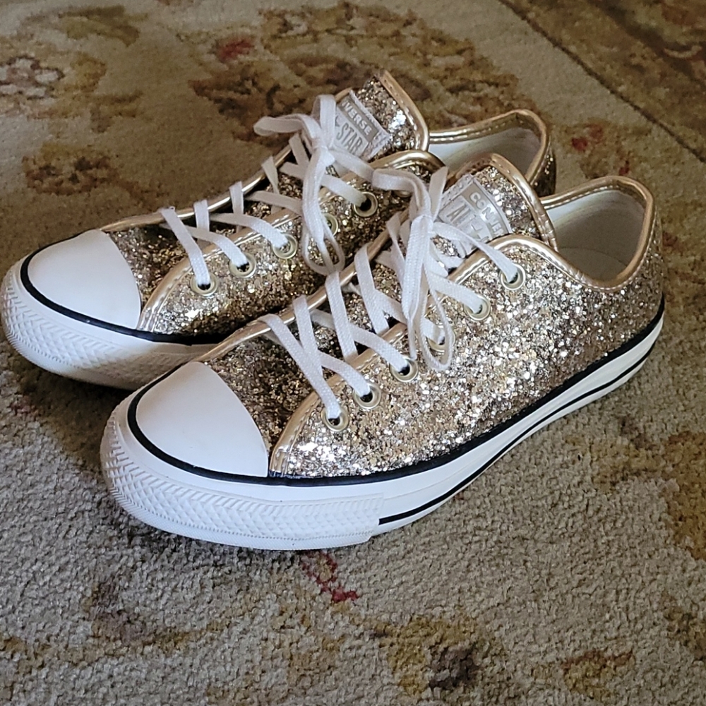 Gold Glitter Converse